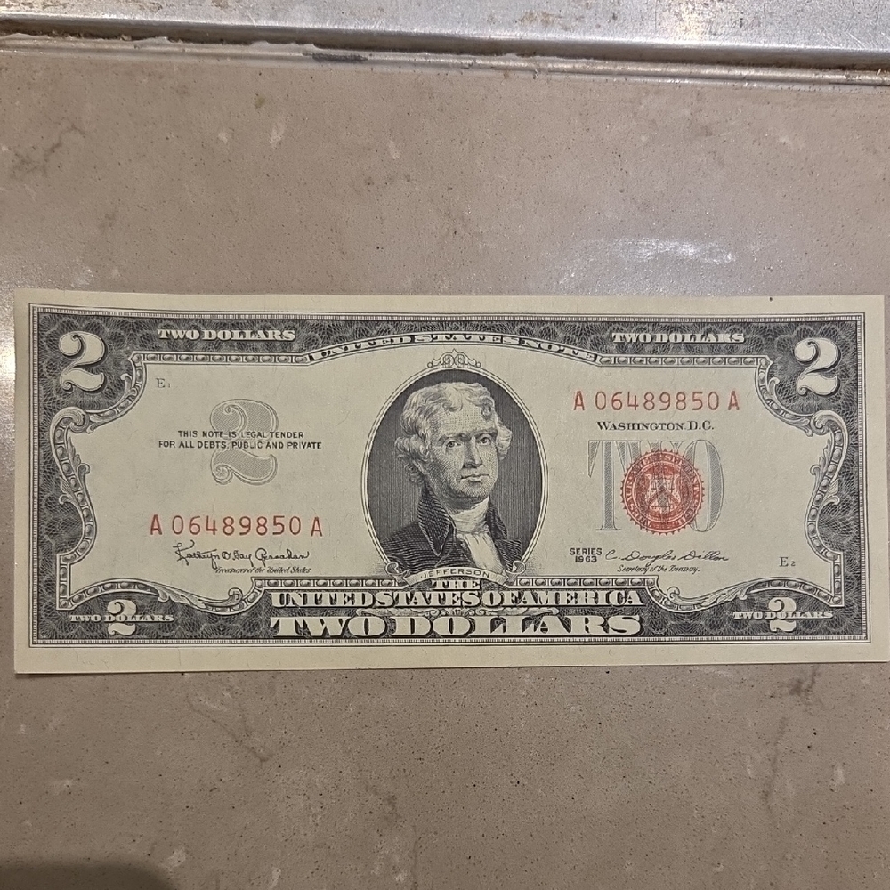 Two Dollar Bill with Red Seal